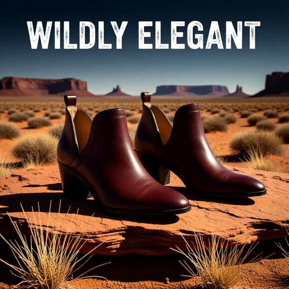 NWB ~ Sz 7 Block Heel! Brown Slip-On Ankle Booties ~ Journee Collection "Terri" - Picture 3 of 16